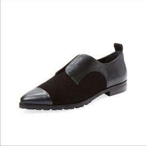 Alice + Olivia Black Oxford Loafers Pointed Toe